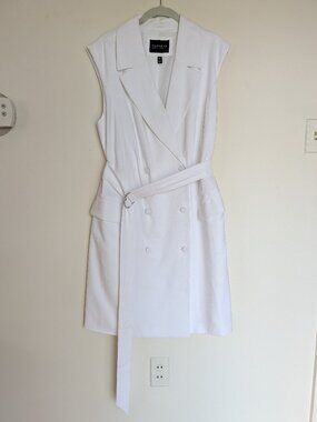 Eloquii Chic White Sleeveless Trench Dress